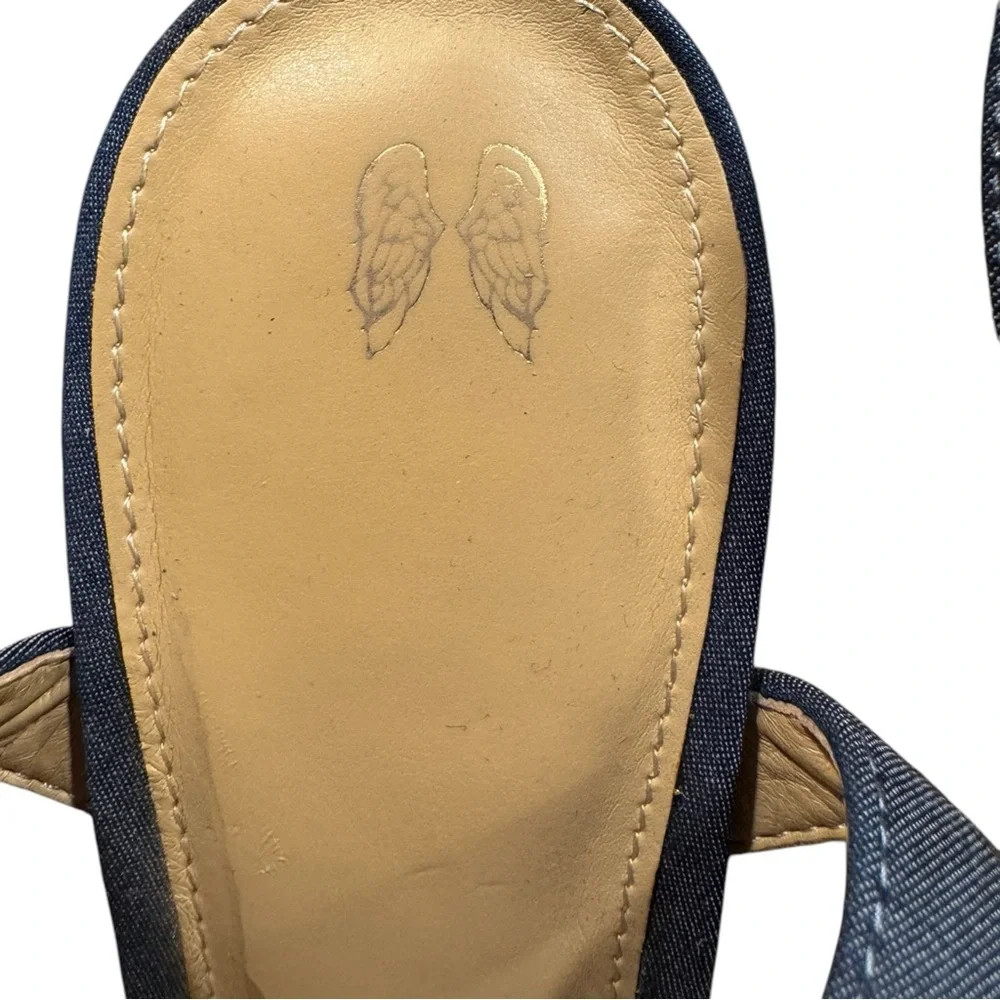 EUC Victoria's Secret ESPADRILLE NAVY CANVAS ANKLE STRAP WEDGE SANDAL …